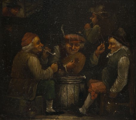 Auktion 155<br>PFEIFERAUCHENDE GESELLSCHAFT IM WIRTSHAUS