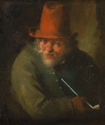 Auktion 155<br>PFEIFERAUCHENDER MANN MIT HUT