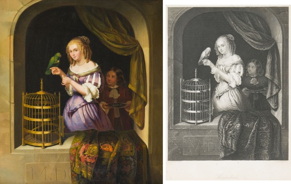 Auktion 155<br>MARCELLINA DAME MIT PAPAGEI