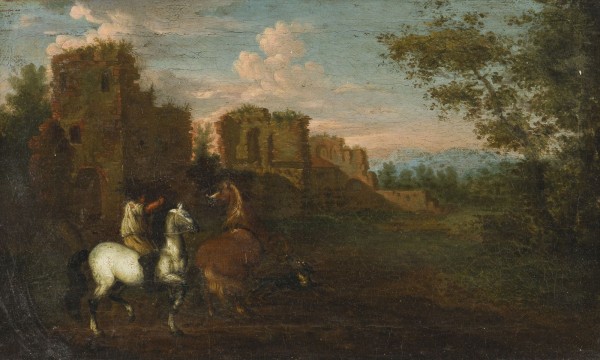 Auktion 155<br>RUINENLANDSCHAFT MIT REITERN