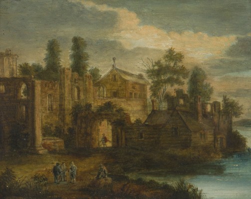 Auktion 155<br>FLUSSLANDSCHAFT MIT BURGRUINE