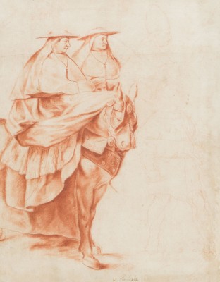 Auktion 155<br>STUDIE ZU 'DIE BEGEGNUNG VON LEO DEM GROSSEN UND ATTILA' - VERSO: GANZFIGURENSTUDIE DER HESTIA