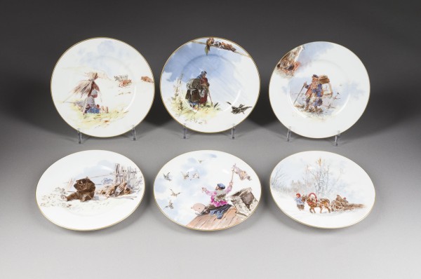 Bild SAMMLUNG VON SECHS TELLERN MIT BÄUERLICHEN SZENEN