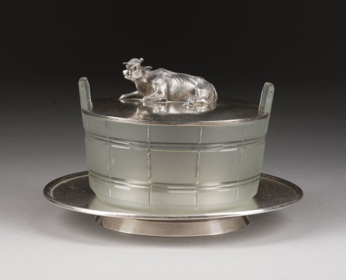 Bild SEHR FEINE TROMPE L'OEIL-DOSE MIT KUH