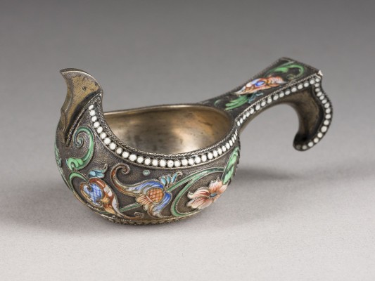 Picture KLEINER CLOISONNÉ-EMAIL-KOWSCH MIT BLÜTENRANKE