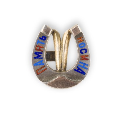 Bild CHAMPLEVÉ-EMAIL-BROSCHE IN HUFEISENFORM