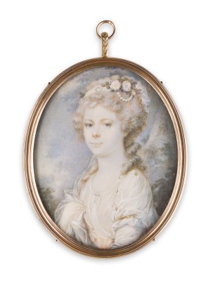 Auction 156<br>SEHR FEINE PORTRÄT-MINIATUR: GROSSFÜRSTIN ELENA PAWLOWNA