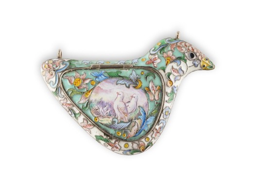 Bild CLOISONNÉ-EMAIL-PILLENDOSE INF FORM EINER TAUBE