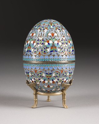 Bild GROSSES CLOISONNÉ-EMAIL-EI AUF STÄNDER