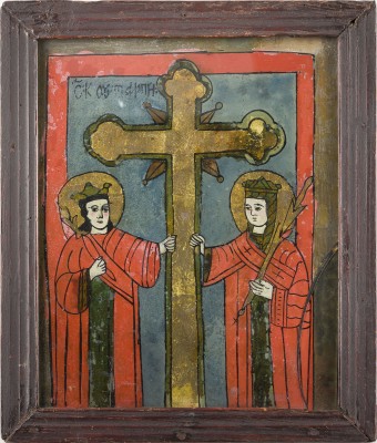 Bild HINTERGLAS-IKONE MIT DEN HEILIGEN KONSTANTIN UND HELENA