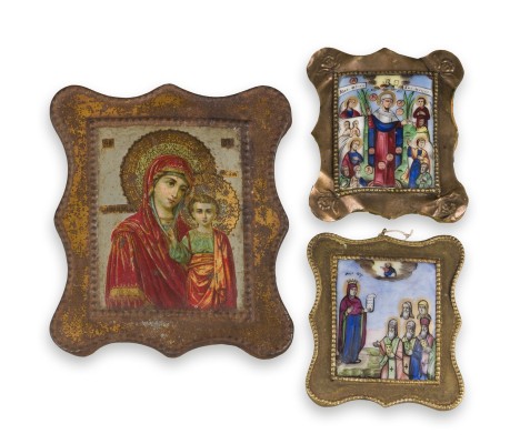 Bild ZWEI FINIFTI UND IKONE MIT GNADENBILDERN DER GOTTESMUTTER