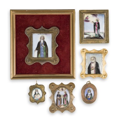 Bild SECHS FINIFTI MIT AUSGEWÄHLTEN HEILIGEN UND DER GOTTESMUTTER