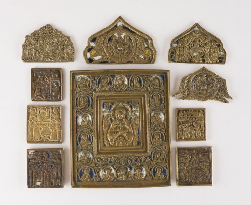 Bild SAMMLUNG VON ZEHN BRONZE-IKONEN: CHRISTUS, DAS GÜTIGE SCHWEIGEN SOWIE FESTTAGE