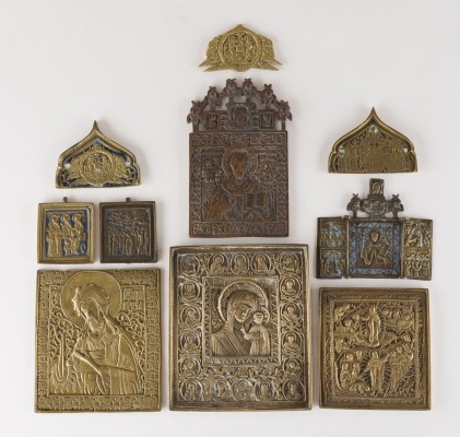 Picture SAMMLUNG VON ZEHN BRONZE-IKONEN: GOTTESMUTTER VON KASAN, FESTTAGE SOWIE AUSGEWÄHLTE HEILIGE