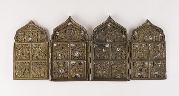 Picture BRONZE-TETRAPTYCHON MIT HOCHFESTEN DES ORTHODOXEN KIRCHENJAHRES