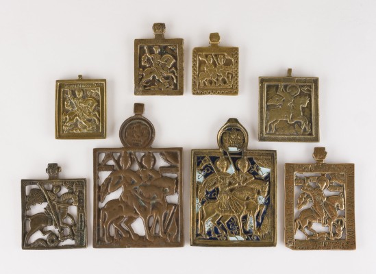 Bild SAMMLUNG VON ACHT BRONZE-IKONEN: HEILIGE BORIS UND GLEB SOWIE HEILIGER GEORG DER DRACHENTÖTER