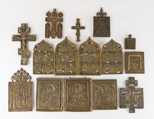 Picture SAMMLUNG VON ZEHN BRONZE-IKONEN: DARSTELLUNGEN CHRISTI UND DER GOTTESMUTTER SOWIE FESTTAGE
