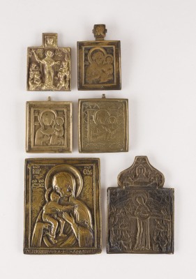 Bild SAMMLUNG VON SECHS BRONZE-IKONEN MIT DARSTELLUNGEN DER GOTTESMUTTER