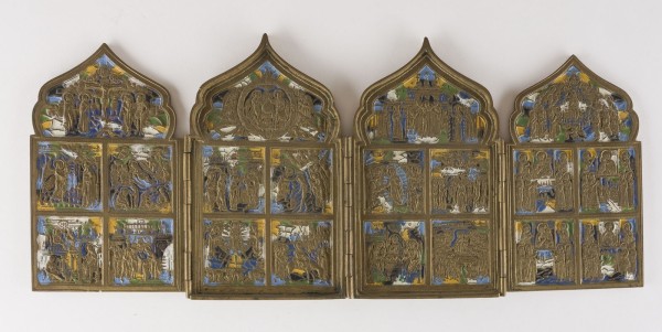 Picture BRONZE-TETRAPTYCHON MIT HOCHFESTEN DES ORTHODOXEN KIRCHENJAHRES