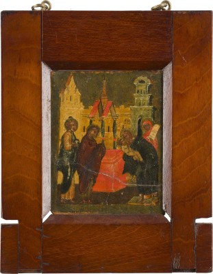 Auktion 156<br>FEINES TABLETKA MIT DER GEBURT UND DARBRINGUNG CHRISTI