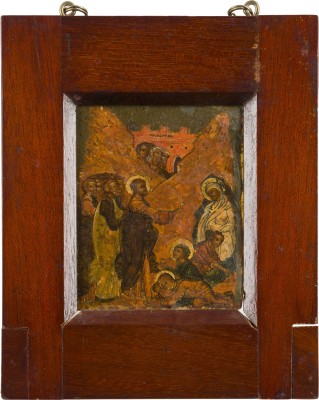 Auction 156<br>FEINES TABLETKA MIT DER ERWECKUNG LAZARUS UND DEM EINZUG CHRIST NACH JERUSALEM