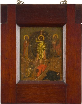 Auktion 156<br>FEINES TABLETKA MIT DER TAUFE CHRISTI UND DER VERKLÄRUNG