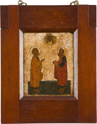 Auction 156<br>FEINES TABLETKA MIT DER DEESIS UND DEN ZWÖLF APOSTELN SOWIE DEN APOSTELN PETRUS UND PAULUS