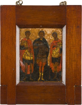 Auction 156<br>FEINES TABLETKA MIT DEM PROPHETEN ELIAS UND DREI KRIEGERHEILIGEN