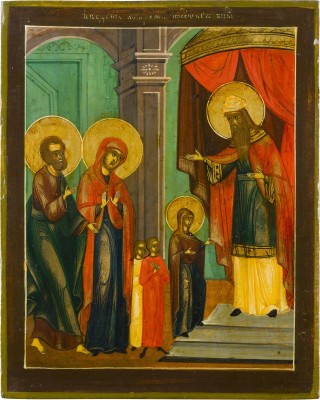 Picture KLEINE IKONE MIT DEM TEMPELGANG DER GOTTESMUTTER