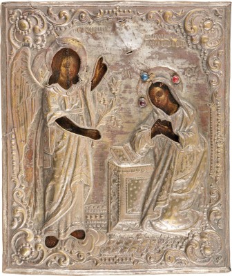 Picture GROSSE IKONE MIT DER VERKÜNDIGUNG DER GOTTESMUTTER MIT OKLAD