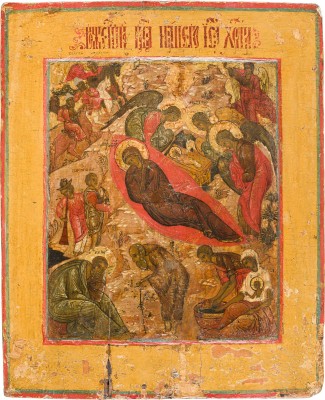 Auktion 156<br>FEINE IKONE MIT DER GEBURT CHRISTI