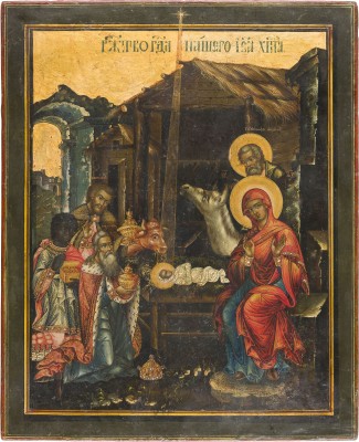 Auction 156<br>GROSSFORMATIGE UND FEINE IKONE MIT DER ANBETUNG CHRISTI DURCH DIE KÖNIGE