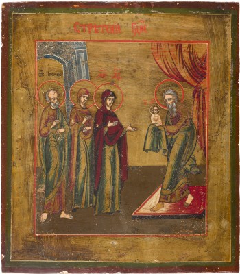 Picture KLEINE IKONE MIT DER DARBRINGUNG CHRISTI IM TEMPEL