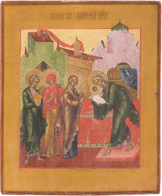 Picture FEINE IKONE MIT DER DARBRINGUNG CHRISTI IM TEMPEL