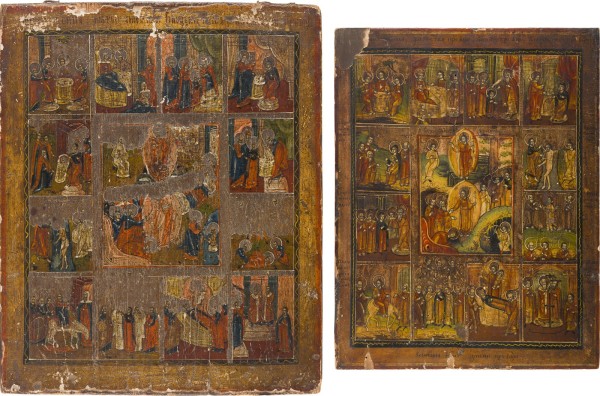 Bild ZWEI GROSSFORMATIGE FESTTAGSIKONEN