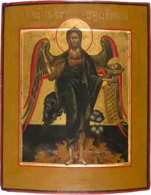 Bild FEINE IKONE MIT JOHANNES DEM VORLÄUFER ALS ENGEL DER WÜSTE