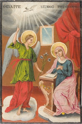 Auction 156<br>GROSSE DATIERTE IKONE MIT DER VERKÜNDIGUNG DER GOTTESMUTTER