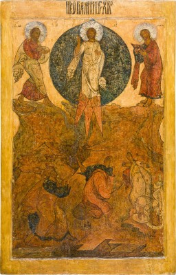 Auction 156<br>MONUMENTALE IKONE MIT DER VERKLÄRUNG CHRISTI AUS EINER KIRCHEN-IKONOSTASE