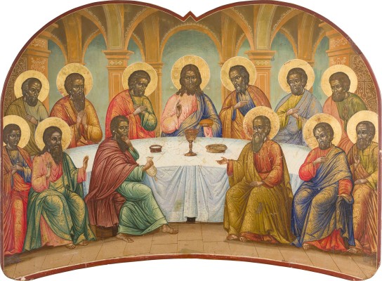 Picture MONUMENTALE IKONE MIT DEM LETZTEN ABENDMAHL AUS EINER KIRCHEN-IKONOSTASE