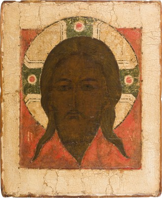 Auktion 156<br>FEINE IKONE MIT CHRISTUS MIT DEM NASSEN BART