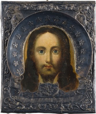 Bild KLEINE IKONE MIT DEM MANDYLION MIT SILBER-OKLAD