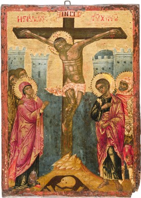 Bild FEINE IKONE MIT DER KREUZIGUNG CHRISTI
