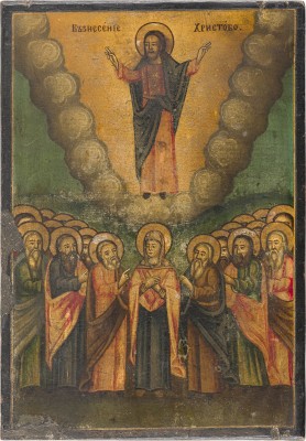 Auction 156<br>ZWEI IKONEN MIT DER KREUZIGUNG UND DER HIMMELFAHRT CHRISTI