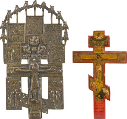 Auction 156<br>ZWEI KRUZIFIXE MIT DER KREUZIGUNG UND FESTTAGEN