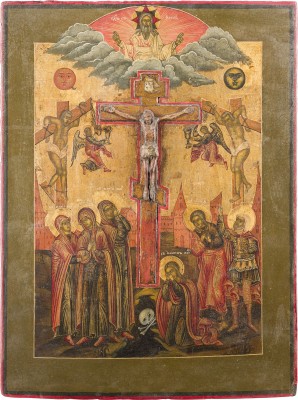 Bild SELTENE IKONE MIT DER KREUZIGUNG CHRISTI