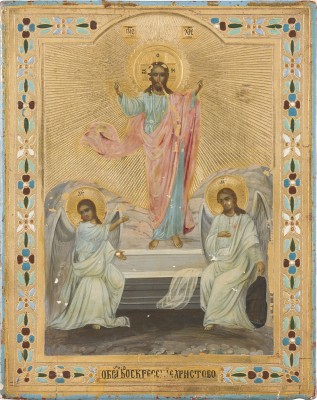 Auction 156<br>KLEINE BEZEICHNETE IKONE MIT DER AUFERSTEHUNG CHRISTI