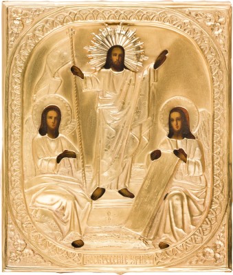 Picture IKONE MIT DER AUFERSTEHUNG CHRISTI MIT OKLAD