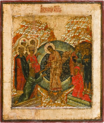 Bild IKONE MIT DER HÖLLENFAHRT CHRISTI UND DER BEFREIUNG DER VORVÄTER AUS DEM HADES