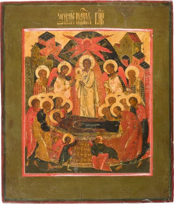 Bild FEINE IKONE MIT DEM ENTSCHLAFEN DER GOTTESMUTTER (KOIMESIS)