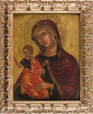 Auktion 156<br>GROSSFORMATIGE UND FEINE IKONE MIT DER MADRE DELLA CONSOLAZIONE
